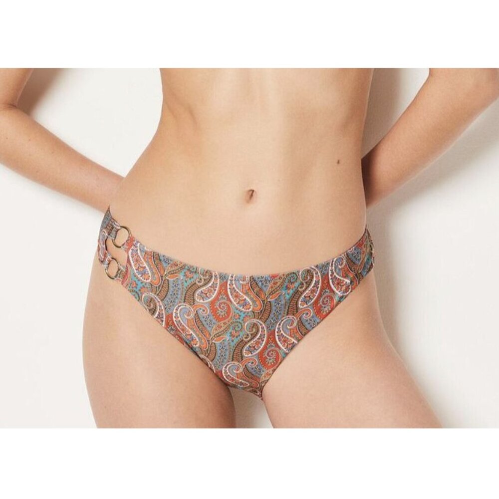 Etam Paisley Side Loops Bikini Swim Bottom ( S )
